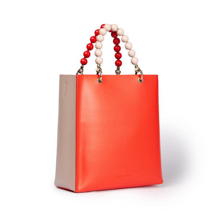 Roberta Gandolfi Zoe Tote bag in pelle bicolor e manicI gioiello Spedizione Gratuita