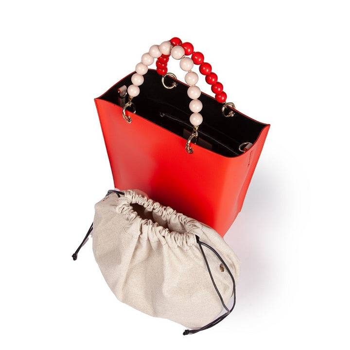 Roberta Gandolfi Zoe Tote bag in pelle bicolor e manicI gioiello Spedizione Gratuita