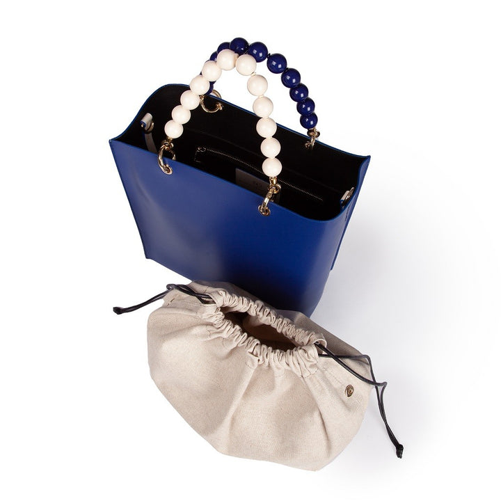 Roberta Gandolfi Zoe Tote bag in pelle bicolor e manicI gioiello Pezzi Unici