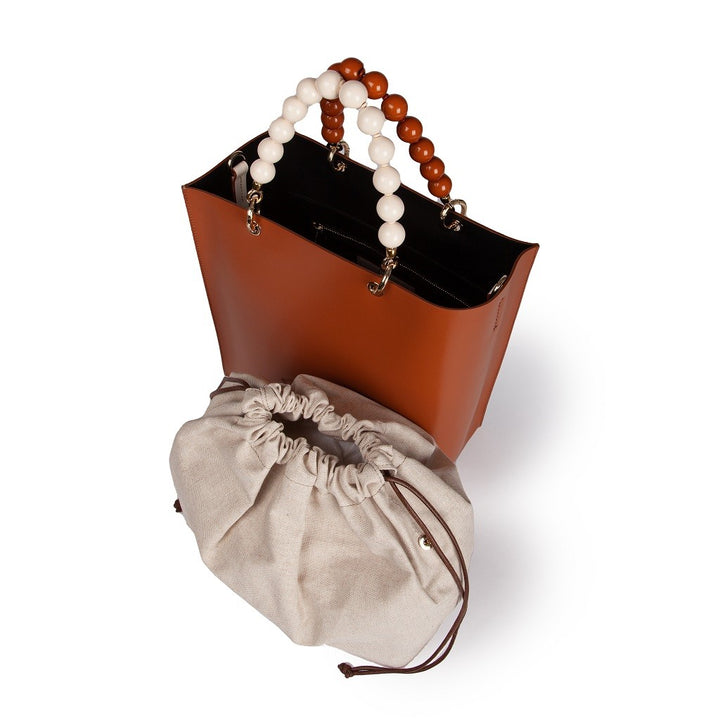 Roberta Gandolfi Zoe Tote bag in pelle bicolor e manicI gioiello Soddisfazione Garantita