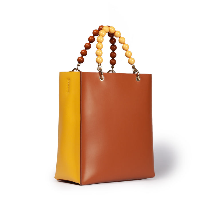 Roberta Gandolfi Zoe Tote bag in pelle bicolor e manicI gioiello Qualità Garantita