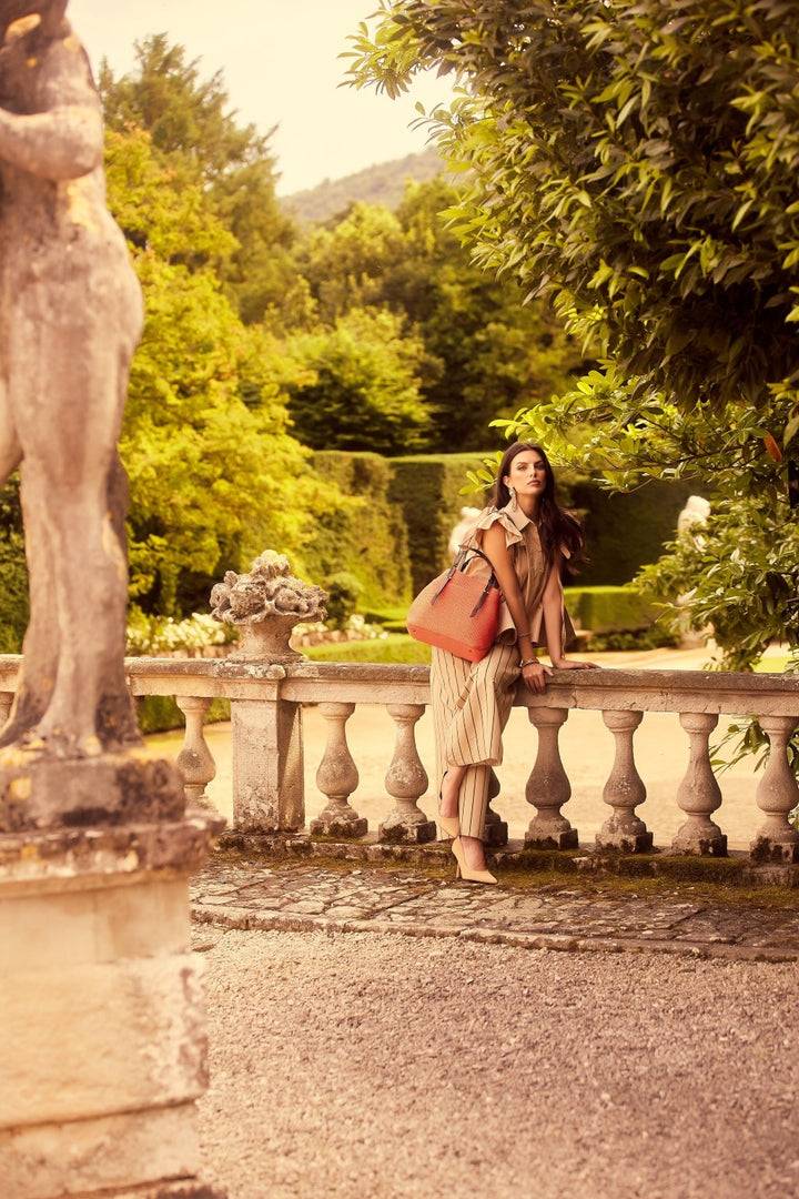 Roberta Gandolfi Fernanda Tote in rafia con finiture in pelle di vitello a doppia portabilità mano o shopping Affare Del Giorno
