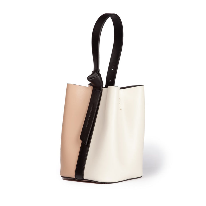 Roberta Gandolfi Cinzia Bucket small in pelle bicolor con tracolla staccabile Grande vendita