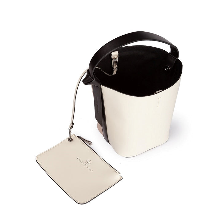 Roberta Gandolfi Cinzia Bucket small in pelle bicolor con tracolla staccabile Grande vendita