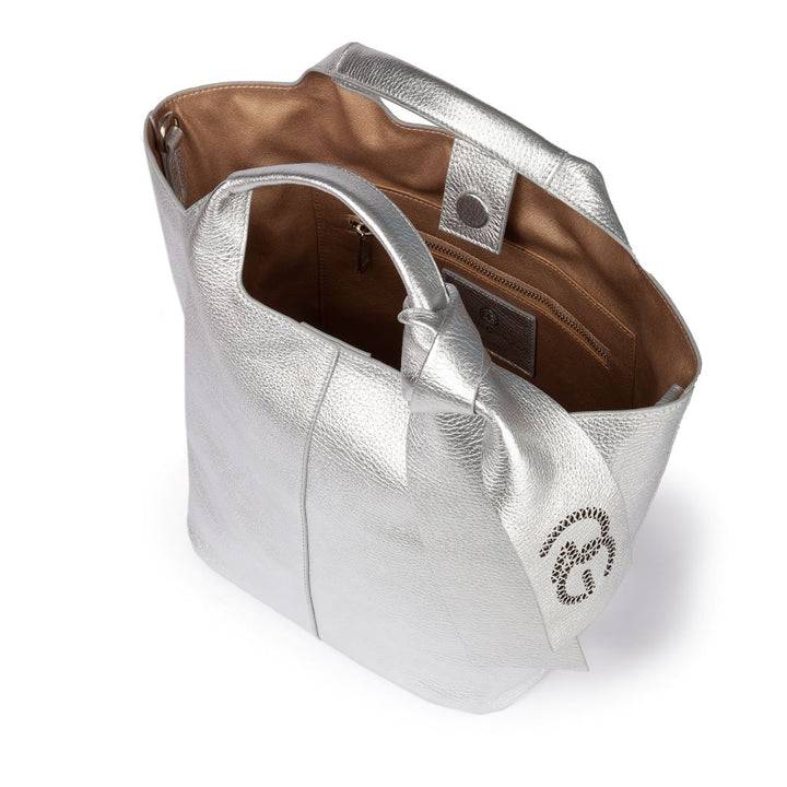 Roberta Gandolfi Maia handbag borsa a mano in pelle martellata e tracolla staccabile Rilascio limitato