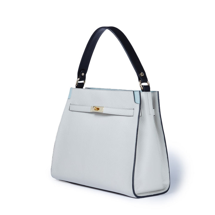 Roberta Gandolfi Frida Satchel in pelle martellata con tracolla logata in tessuto regolabile Latest stili