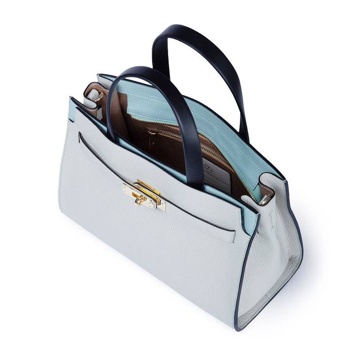 Roberta Gandolfi Frida Handbag in pelle martellata con tracolla logata in tessuto regolabile Ultimo giorno