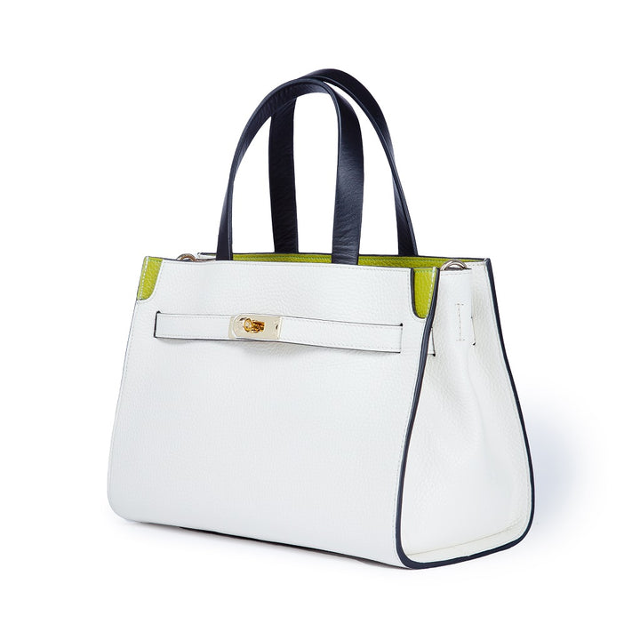 Roberta Gandolfi Frida Handbag in pelle martellata con tracolla logata in tessuto regolabile Promozione temporanea