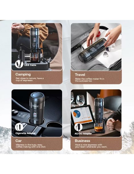 HiBREW H4A 80W Macchina da caffè portatile per auto con supporto Outlet