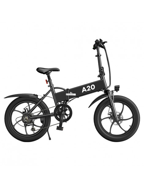 ADO A20+ 250W Bicicletta elettrica pieghevole Telaio 7 velocità Ingranaggi rimovibili Batteria agli ioni di litio 10 4 Ah - Nero Economico