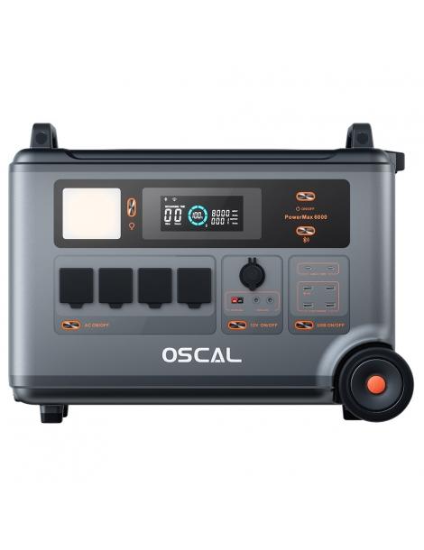 Oscal PowerMax6000 6000W Centrale Elettrica Portatile batteria LiFePO4 da 3600Wh a 57600Wh 14 uscite Italy