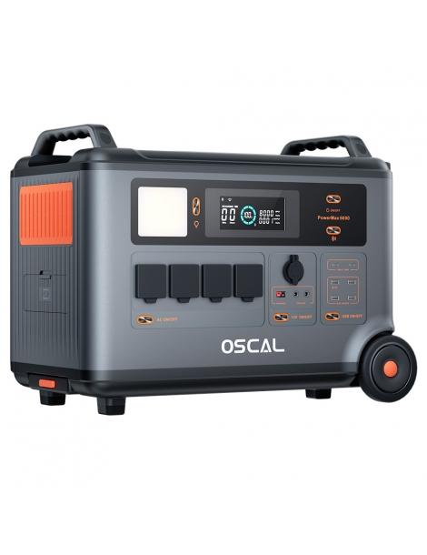 Oscal PowerMax6000 6000W Centrale Elettrica Portatile batteria LiFePO4 da 3600Wh a 57600Wh 14 uscite Italy