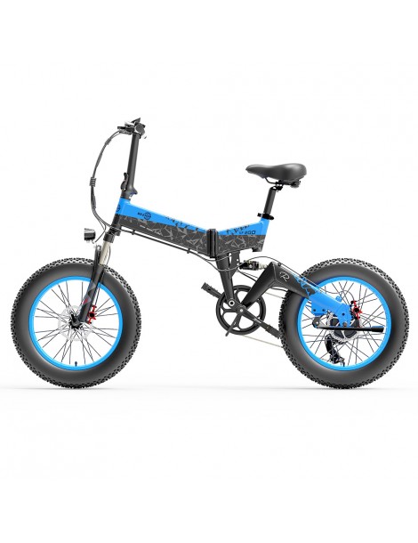 BEZIOR XF200 Bici elettrica pieghevole da 20 pollici con pneumatici grassi Motore da 1000 W Batteria da 48 V 15 Ah - Nero Blu Trasporto libero internazionale