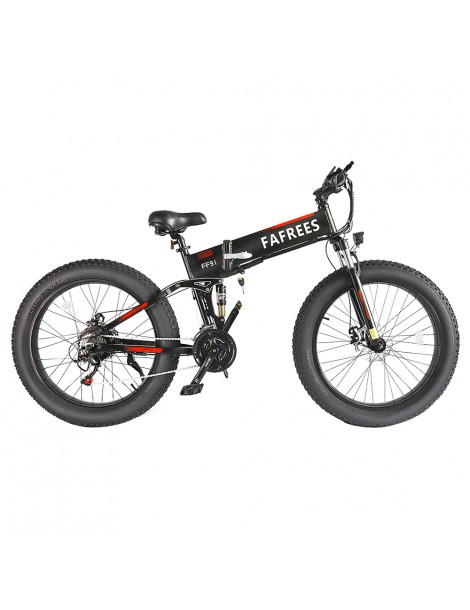 FAFREES FF91 26 Pollici Pneumatici Grassi Mountain Bike Elettrica Pieghevole Motore 1000W e Batteria 499Wh 10Ah - Nero Affare Del Giorno