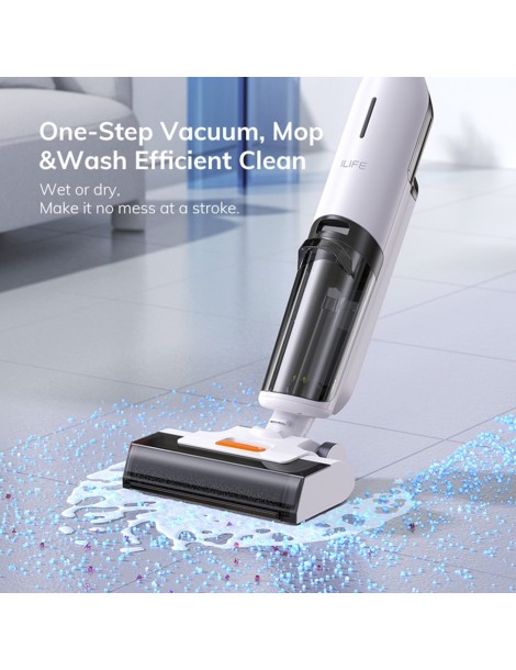 ILIFE W90 Aspirapolvere a secco senza filo 3 in 1 aspirapolvere e lavaggio autopulente serbatoio dell'acqua da 700 ml Smaltimento dello stoccaggio
