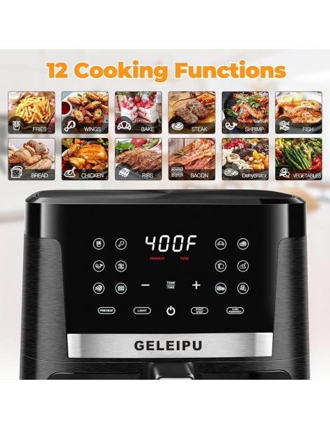 GELEIPU DL27 Friggitrice ad aria da 7 5 quarti potenza 1700W finestra di visualizzazione funzioni 12 in 1 Enormi risparmi