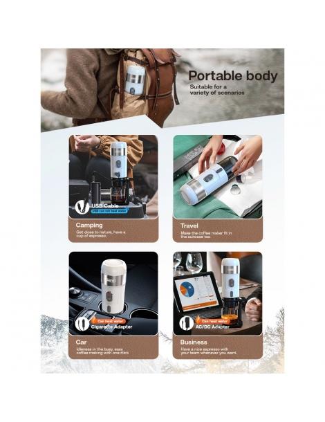 HiBREW H4A 80W Macchina da caffè portatile per auto con supporto - Bianco Ultimo giorno