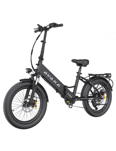 AVAKA K300 Bicicletta elettrica pieghevole motore 350W batteria 36V 16Ah pneumatici 20*3.0 pollici 31km/h 100km - Nero Shopping Online