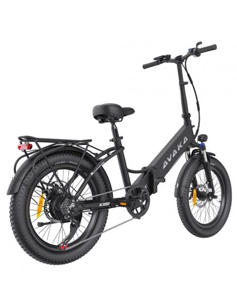 AVAKA K300 Bicicletta elettrica pieghevole motore 350W batteria 36V 16Ah pneumatici 20*3.0 pollici 31km/h 100km - Nero Shopping Online