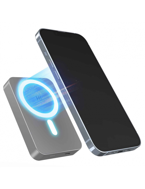 HINOVO MB1-10000 10000mAh Power Bank Wireless Magnetico in Metallo Batteria Mag-Safe per iPhone 14/13/12 Vendite Flash