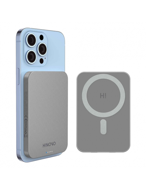 HINOVO MB1-5000 5000mAh Power Bank Wireless Magnetico in Metallo Batteria Mag-Safe per iPhone 14/13/12 Negozio