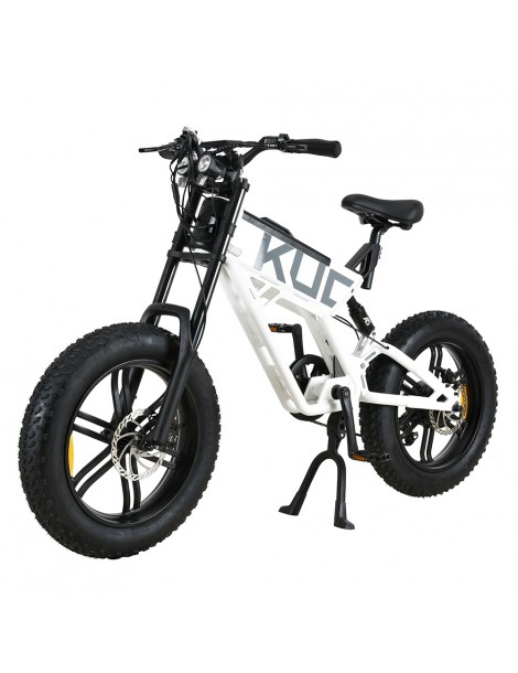 KUGOO T01 20*4.0 Pollici Pneumatici Bicicletta elettrica Motore 48V 500W Batteria 13Ah Velocità Massima 38km/h - Bianco Sconto di tempo limitato