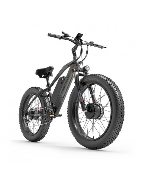 LANKELEISI MG740 PLUS 26*4.0'' Pneumatici Bici Elettrica 1000W*2 Doppio Motore 48V 17.5Ah Batteria - Grigio Prezzo di fabbrica
