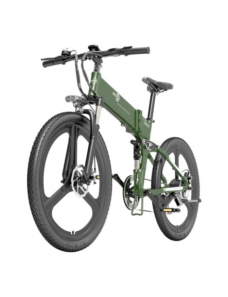BEZIOR X500 PRO Mountain Bike Elettrica Pieghevole Pneumatico 26*1.95 Pollici Motore 500W Batteria 10.4Ah - Verde Militare Offerta per la Festa della Mamma