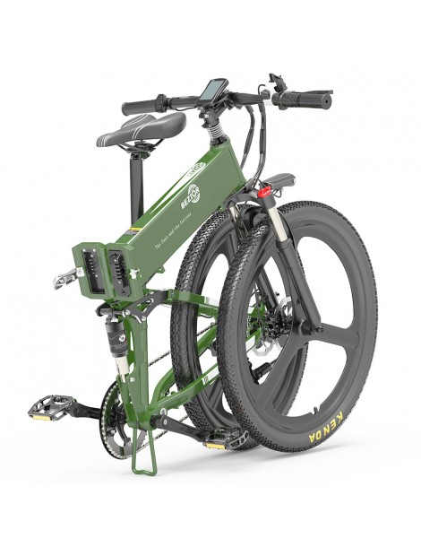 BEZIOR X500 PRO Mountain Bike Elettrica Pieghevole Pneumatico 26*1.95 Pollici Motore 500W Batteria 10.4Ah - Verde Militare Offerta per la Festa della Mamma