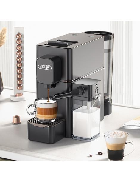 HiBREW H15 Nes Macchina da caffè a capsule estrazione ad alta pressione 20 bar serbatoio del latte rimovibile - Nero Sostegno trimestrale