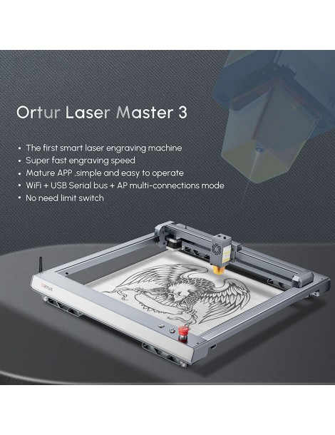 ORTUR Laser Master 3 Incisore laser 10W con Modulo Laser LU2-10A Arresto di Emergenza 20.000mm/min 400mmx400mm Super sconto