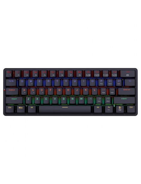 K615-R Elise Tastiera meccanica cablata Rabinbow retroilluminata a LED interruttore blu ultrasottile a 61 tasti - Nero Enormi sconti