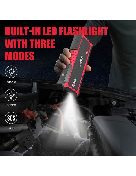 GOOLOO GP2000 avviatore di emergenza per auto con picco di 2000A Jump Box da 12V alimentatore da 19800mAh - Rosso Trasporto libero internazionale