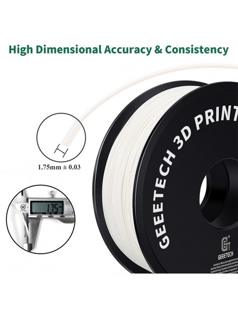 Geeetech Filamento ABS per stampante 3D precisione dimensionale 1 75 mm /- 0 03 mm Bobina da 1 kg (2 2 libbre) - Bianco Black Friday Prezzi