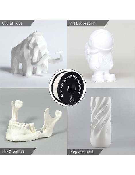 Geeetech Filamento ABS per stampante 3D precisione dimensionale 1 75 mm /- 0 03 mm Bobina da 1 kg (2 2 libbre) - Bianco Black Friday Prezzi