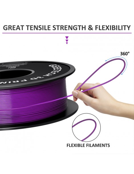 Filamento PLA Geeetech per stampante 3D precisione dimensionale 1 75 mm /- 0 03 mm Bobina da 1 kg (2 2 libbre) - Viola Duty-free