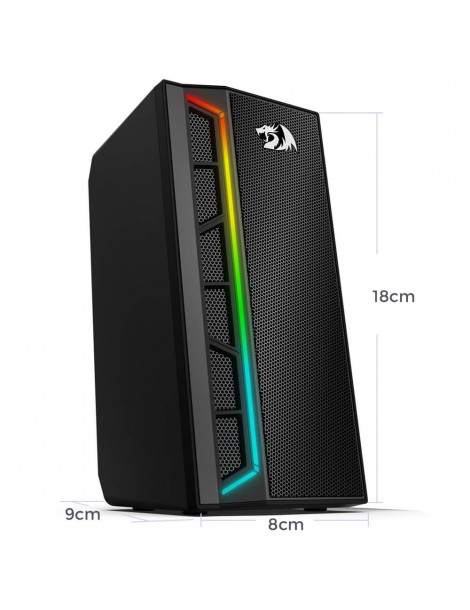Calliope RGB Altoparlanti per PC Desktop suono potenziato a 2.0 canali e controllo del volume con cavo da 3 5 mm - Nero Qualità