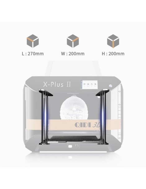 QIDI X-PLUS 2 Stampante 3D di Livello Industriale Doppio Asse Z Touch Screen A Colori Da 4 3 Pollici 270x200x200mm Vendita