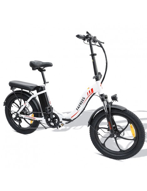 FAFREES F20 20" Bicicletta Elettrica da Città Pieghevole 250W Motore Brushless 36V 15AH Batteria al litio -Bianco Saldi Di Fabbrica