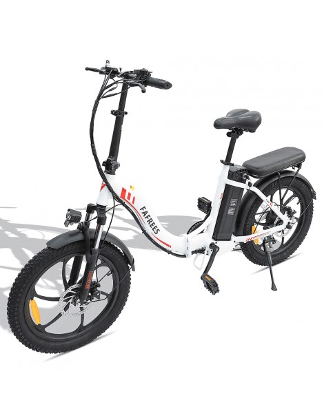 FAFREES F20 20" Bicicletta Elettrica da Città Pieghevole 250W Motore Brushless 36V 15AH Batteria al litio -Bianco Saldi Di Fabbrica