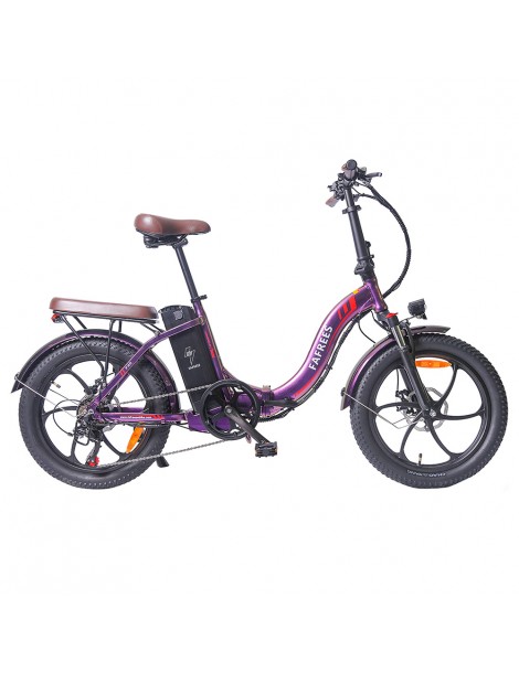 FAFREES F20 Pro 20 pollici Pneumatici Bicicletta Elettrica Pendolare Pieghevole 36V 18Ah Batteria al Litio 250W - Viola Vendite Flash
