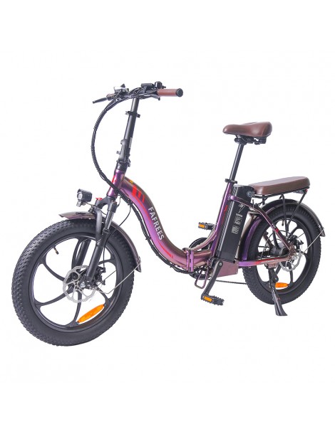 FAFREES F20 Pro 20 pollici Pneumatici Bicicletta Elettrica Pendolare Pieghevole 36V 18Ah Batteria al Litio 250W - Viola Vendite Flash