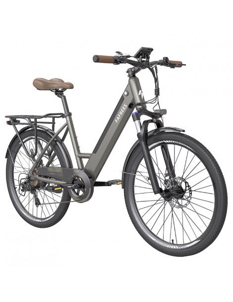 FAFREES F26 Pro 26'' E-Bike da città passo-passo 25 Km/h Motore 250W 36V 10Ah Batteria incorporata rimovibile-Grigio Nuova