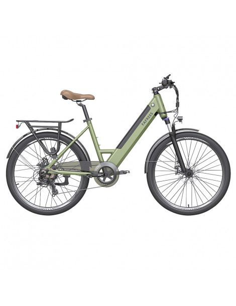 FAFREES F26 Pro 26'' E-Bike da città passo-passo 25 Km/h Motore 250W 36V 10Ah Batteria incorporata rimovibile-Verde Spedizione gratuita