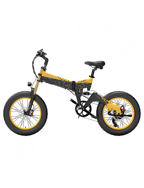 LANKELEISI X3000 Plus Bicicletta elettrica pieghevole Big Fork 48V 1000W Motore 17.5Ah Batteria - Nero e giallo Comprare a buon mercato