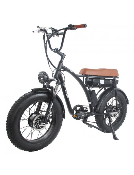 GOGOBEST GF750 Bicicletta elettrica motore 1000W*2 batteria 48V 17.5Ah freno a disco meccanico - nero Grande vendita