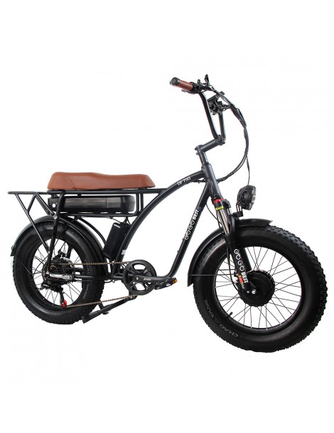 GOGOBEST GF750 Bicicletta elettrica motore 1000W*2 batteria 48V 17.5Ah freno a disco meccanico - nero Grande vendita