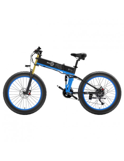 BEZIOR X-PLUS Electric Bike 1500W Motor 48V 17.5Ah Battery 26*4.0 Tire Mountain Bike 40 km/h Max Speed 200kg Load - Blue Shopping online