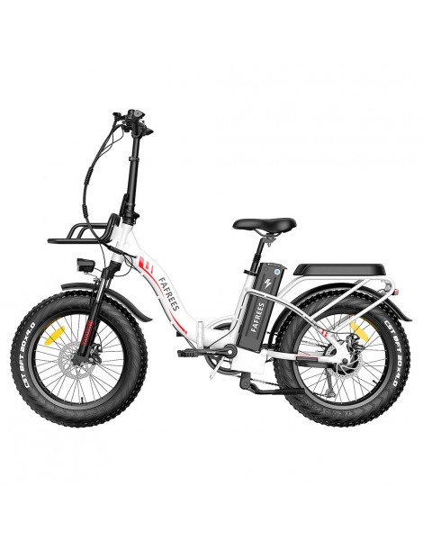 FAFREES F20 Max 20*4 Fat Inch Tire Bicicletta elettrica pieghevole - Motore brushless da 500W e batteria 18Ah - Bianco Offerta per la Festa della Mamma