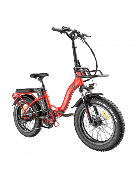 FAFREES F20 Max 20*4 Fat Inch Tire Bicicletta elettrica pieghevole - Motore brushless da 500W e batteria 18Ah - Rosso Offerta Giorno del Papà